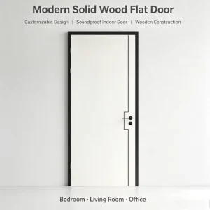 Modern Solid Wood Polymer Door Customizable Soundproof for Entry Hotel Living Room and Villa Use