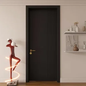 Modern Solid Wood Single Interior Door for Office, Dressing Room, Living Room, or Bedroom
