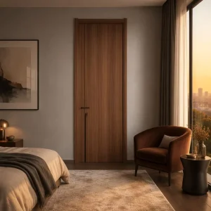 Modern Solid Wood Single Swing Interior Door for Bedroom