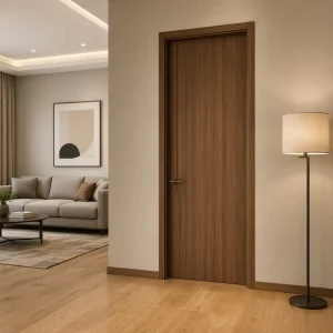 Modern Solid Wood Slab Flush Door Custom Color Design House Apartment Bedroom Door