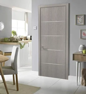 Modern Sound Insulation Corner Protection Composite Solid Wood Interior Door With Melamine Finish