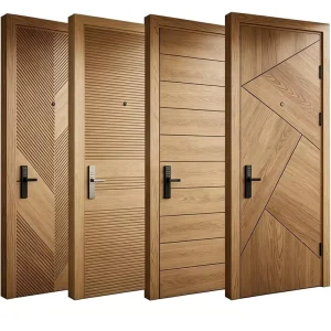 Modern Soundproof Fire-Rated Wood Door for Hotels, Rated 20, 30, 45, 60, or 90 Minutes