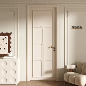 Modern Soundproof Solid Wood Interior Door for Dressing Room, Bedroom, Office, or Living Room