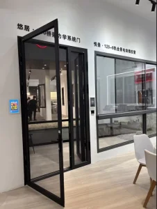 Modern Soundproof Thermal Break Double Swing Glass Front Entry Door For Villa