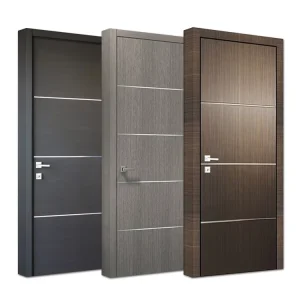 Modern Soundproof Wooden Single-Leaf Interior Door for Bedrooms, Hotels and Rooms