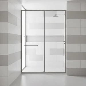 Modern Square Frameless Sliding Shower Door with 10mm Tempered Glass for Bedroom, Kitchen, or Hotel Use