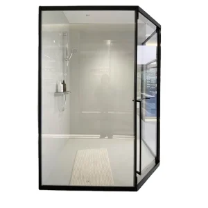 Modern Stainless Steel Frameless Diamond-Shaped 10mm Tempered Glass Sliding Shower Enclosure for Hotel Bathroom