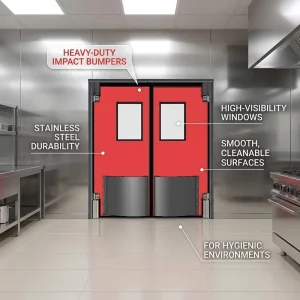 Modern Stainless Steel Impact-Resistant Commercial Automatic Two-Way Kitchen and Restaurant Door with Warehouse Access
