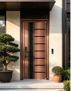 Modern Stainless Steel Residential Villa Entrance Doors for Exterior Use in Workshop & Courtyard