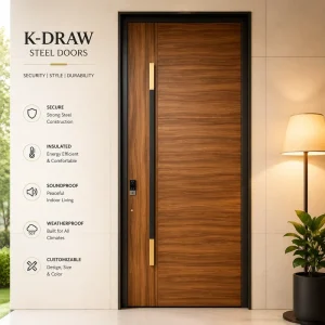 Modern Stainless Steel Security Entrance Door with Custom Design for Villa
