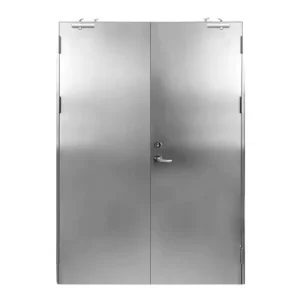 Modern Steel Double Doors with Door Closers Fire Prevention Nylon Screen for Warehouse/Workshop