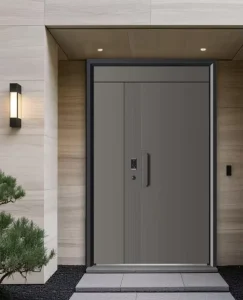 Modern Steel Entrance Door for House or Apartment Interior Security with Finished Surface