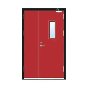 Modern Steel Fire Prevention Entry Door with Smart Lock and Powder-Coated Finish