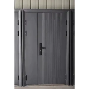 Modern Steel Iron Single or Double Security Door Factory Safety Entrance Main Metal Door