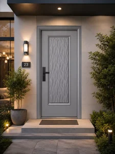 Modern Steel Security Door Exterior Front Entry Door for House Building Customized
