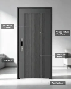 Modern Steel Security Entrance Door