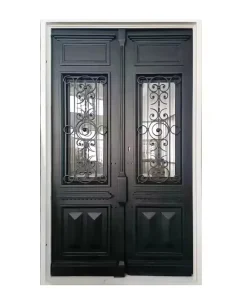 Modern Steel and Aluminum Alloy Entrance Door, Waterproof, Anti-Theft System, Finished Surface