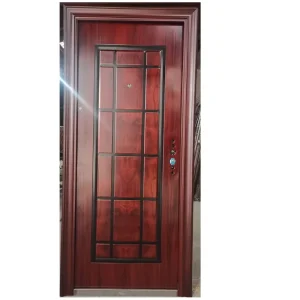 Modern Style Outdoor Security Steel Door with Finished Surface and Customized Colors