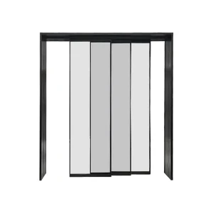 Modern Style Tempered Glass Sliding Door System Aluminum Alloy Internal Partition Linked Sliding Door for Kitchen Decorative