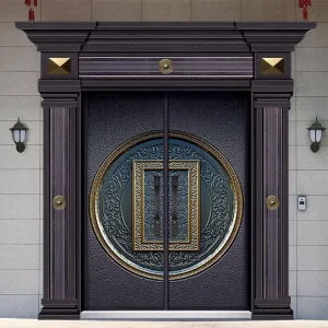 Modern Swing Wood-Design Security Entrance Door for Villas Hospitals and Houses