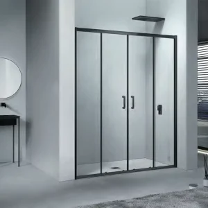 Modern Tempered Glass Shower Door Double Sliding Waterproof Sealing Custom Size Bathroom Villa Hotel Shower Enclosure