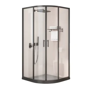Modern Tempered Glass Sliding Shower Door with Frame Quadrant Tray for Hotel Use