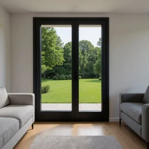 Modern Thermal Break Aluminum Double Swing Entry Door Custom Color for Villa