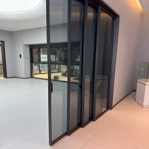 Modern Top Hung No Bottom Track Design Glass Sliding Door for Kitchen Living Room