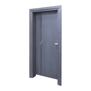 Modern Traditional Sliding Solid Wood Door with Zinc-Plated Steel Frame, Waterproof, Fireproof, Burglar-Proof, Soundproof