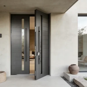 Modern Turkish Security Double Entry Doors for Outdoor House, Simple Design