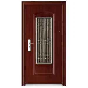 Modern Turquoise Steel Custom Anti-Theft Front Door with Finished Surface and Side Opening for Home