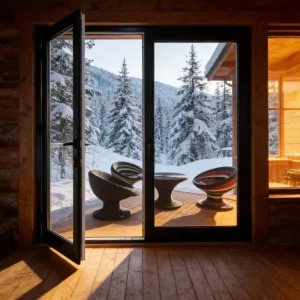 Modern UPVC Casement Door Durable Anti Corrosion Windproof Energy Saving Custom Size Interior Door