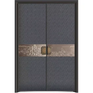 Modern Villa Entry Door Charcoal Gray Heavy Duty Weather Resistant DDN-8006 China Factory