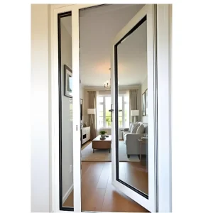 Modern Villa Hotel Apartment Basement Manual Hurricane Impact UPVC Glass Exterior Front Doors Thermal Insulation Waterproof