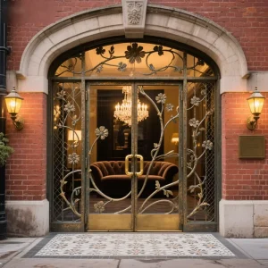 Modern Villa Metal Safety Double Entry French Wrought Iron Security Door