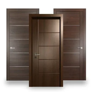 Modern Walnut Color Single-Leaf Wooden Interior Door for House, Hotel, or Apartment from Foshan Manufacturers
