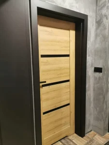 Modern Walnut Interior Door Solid Core Wood Custom Size