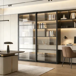 Modern Water-Resistant Aluminum Alloy Sliding Door for Bedroom Wardrobe Cabinets