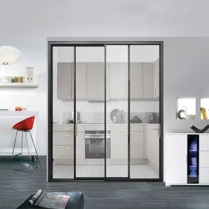 Modern Waterproof Aluminium Profile Double-Glass Sliding Door for Kitchen Entrance