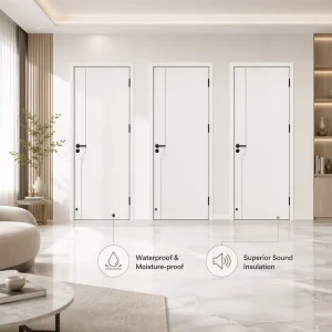Modern Waterproof Baking Paint Composite Wooden Interior Slab Door for Apartments, Hotels, Offices, Villas, and Bedrooms