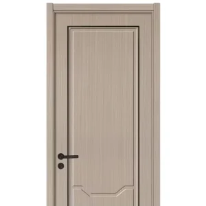 Modern Waterproof MDF Veneer Finished House Front Door for Villa and Hotel
