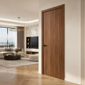 Modern Waterproof Melamine Interior Wooden Door for Bedroom and Apartment