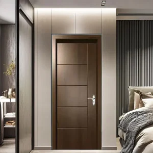 Modern Waterproof Solid Wood Interior Door with Finished Surface for Indoor Bedroom Use