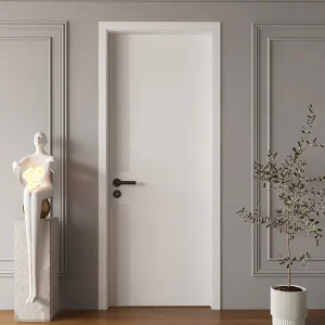 Modern Waterproof Solid Wood Single Interior Door for Bedroom, Office, Living Room