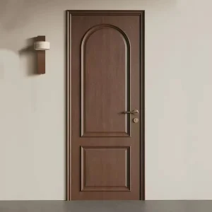 Modern Waterproof Solid Wood Walnut Veneer Interior Door, Painted Colored Baking Varnish Finish
