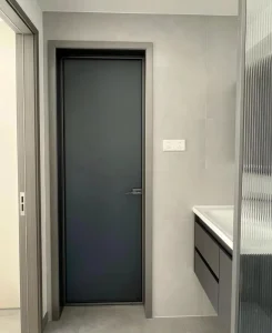 Modern White Aluminum Alloy Glass Swing Door with Manual Opening for Hotels and Bathrooms