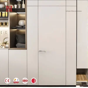Modern White Melamine Wooden Room Door with Aluminum Hidden System for Bedroom, Villa, and Home