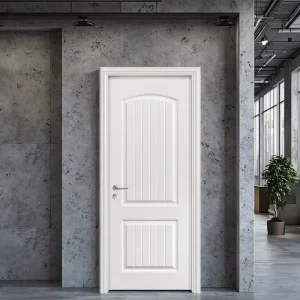 Modern White Prehung Solid-Core MDF Interior Door with PVC Finish and Fire Prevention
