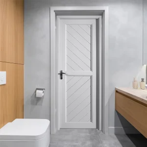 Modern White UPVC Plastic Waterproof Swing Bathroom Door with Fiberglass Screen for Hotel Interior