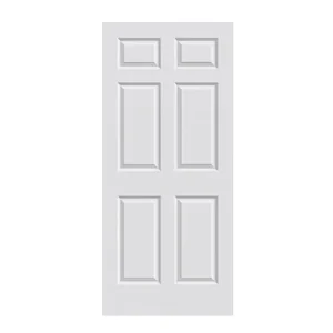 Modern White Wooden Bedroom Door, Single Interior Door with Groove Design